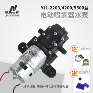 YJL 2203 4200 5500型电动喷雾器水泵12V农用打药机配件回流智能