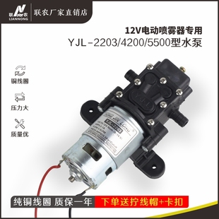 YJL 2203 4200 5500型电动喷雾器水泵12伏农用高压配件铜线智能泵