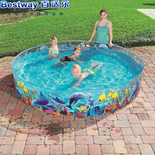 Bestway透明硬胶水池婴儿游泳池家庭戏水池养鱼池洗澡 免充气 正品