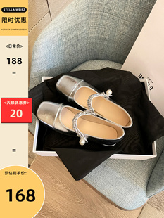 传褀女鞋 法式 新款 复古小香风珍珠软底单鞋 2024春夏季 玛丽珍女鞋