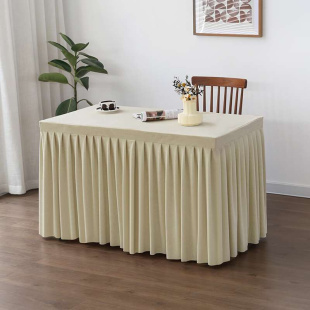 桌布会议桌布定制长方形商务长条绒布桌套罩冷餐摆台展会加厚桌裙