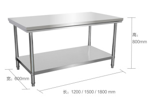 两层不锈钢台面工作台桌子饭店厨房置物架商用架子打包台加厚三层