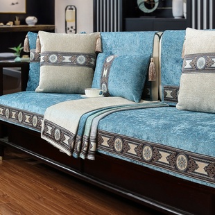 高档新中式 实木沙发垫四季 通用防滑简约现代纯色夏Y季 沙发坐垫