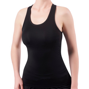 跑步运动上衣女士黑色健身黑色瑜伽服背心工字新款 T恤型裸感速干