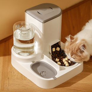 新款 自动猫咪喝水喂食喂水器狗碗猫盆饮水喂食二合一猫碗宠物用品