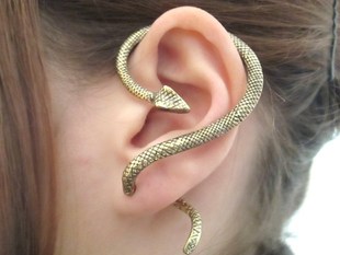 ㊣Unique 朋克时尚 代购 个性 绕耳蛇形耳饰耳夹 特别手作款