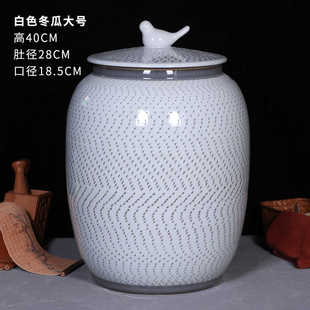 急速发货景德镇陶瓷米缸家用20斤30斤面粉桶防潮防虫带盖密封水缸