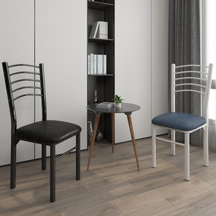 新品 简易餐椅现代简约经济型家用餐厅靠背凳子北欧化妆椅书桌铁艺