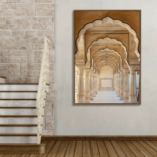 极速摩洛哥家居装 饰画阿拉伯建筑拱门挂画沙发壁画工作室油画布餐