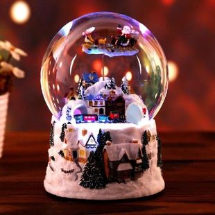 Crystal House Snow Deer Ball Music Flying Box 极速Christmas
