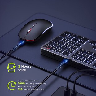 USB静音键鼠套装 可充电超薄电脑键鼠 无线背光键盘和鼠标组合2.4G