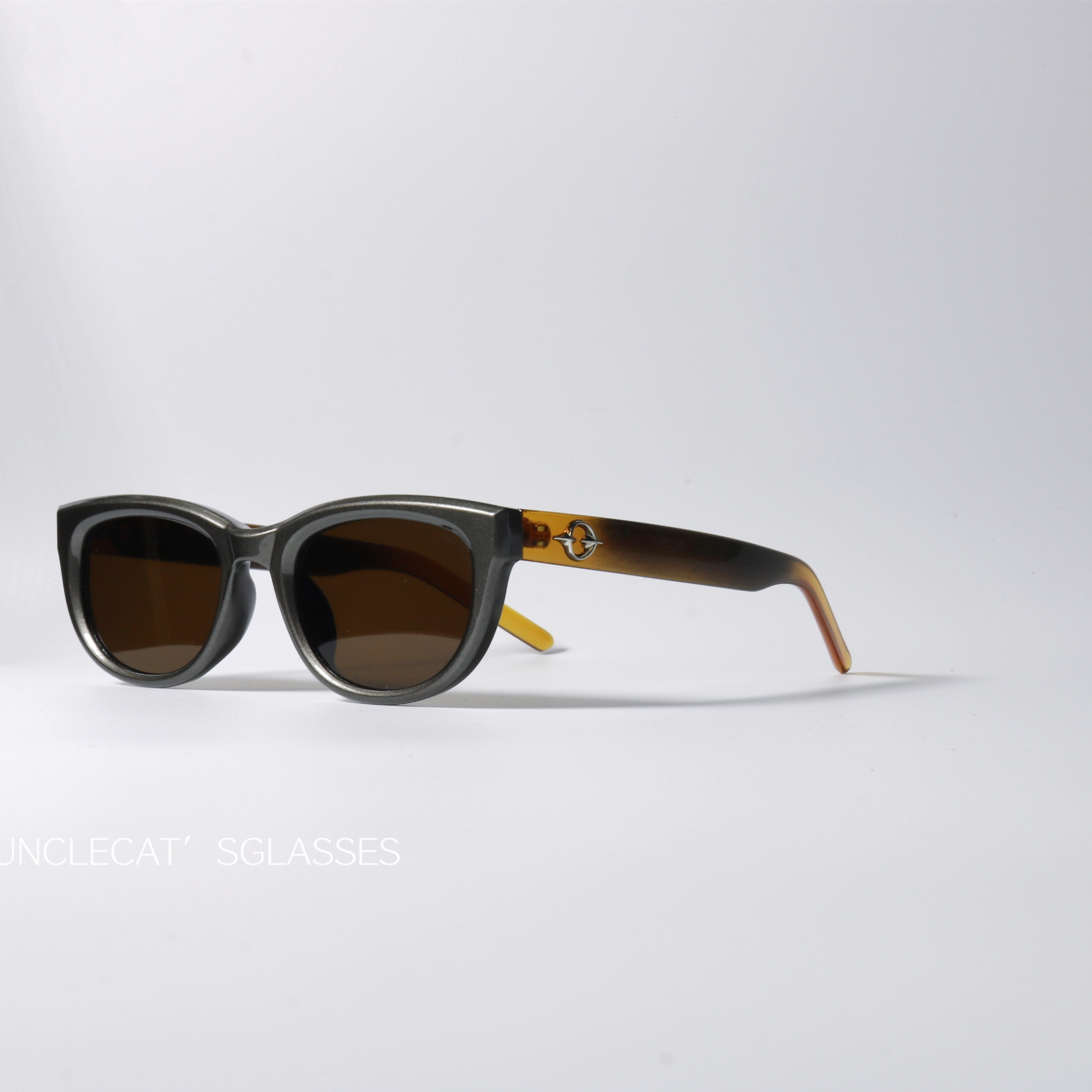 素墨镜UV400防紫外线韩版 高级感可配近视太阳眼镜 渐变色框星球元