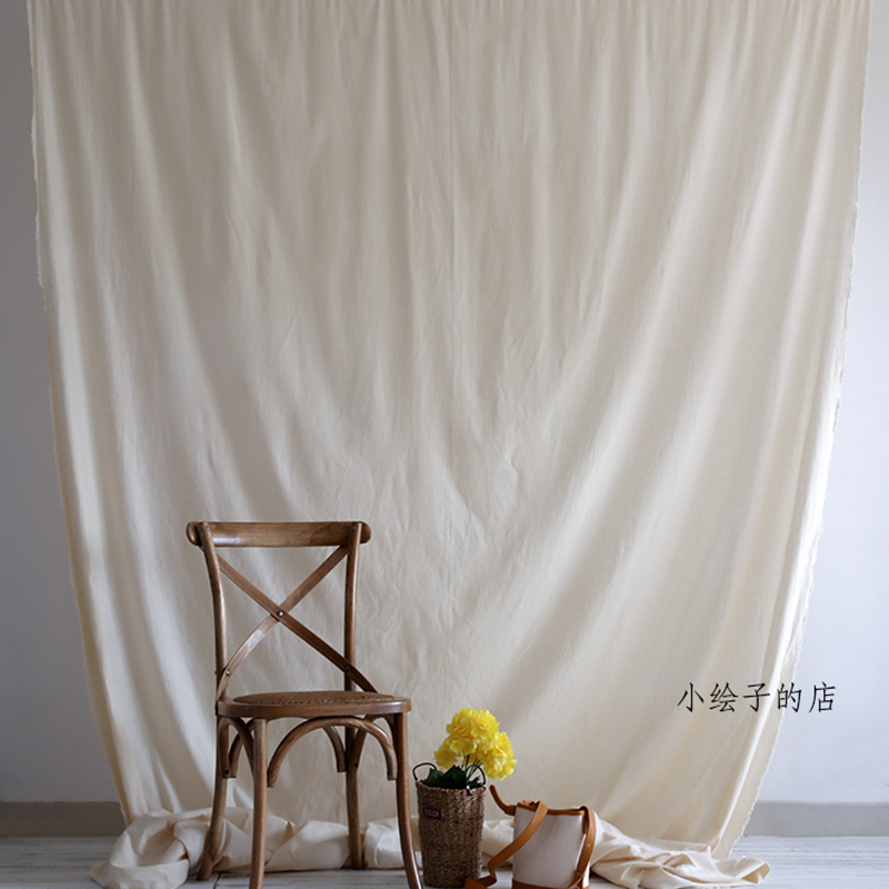 2.45米大宽幅米色全棉摄影背景布 ins韩风极简自然风 装 饰棉坯布