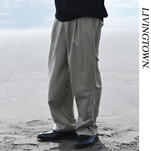 基础通勤垂感双褶西裤 CLUEL杂志别注款 潮WOO专属 LivingTown