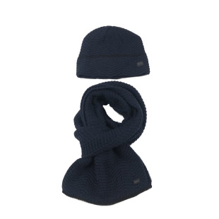 AIGLE艾高围巾帽子男款 冬两件套保暖透气加绒毛线帽针织帽冷帽潮
