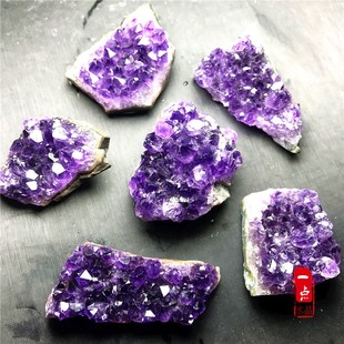 乌拉圭天然深紫水晶簇紫晶块紫晶洞片消磁原石聚宝盆桌面装 饰摆件