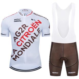 夜间精品 套装 AG2R自行车夏季 2021男女通用款 骑行服上衣和背带短裤