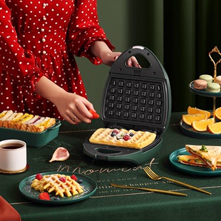 三明治轻食早餐机神器家用多功能三文治加热吐司烤华夫饼机