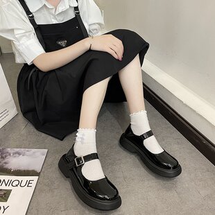 子配裙子洛丽塔玛丽珍鞋 女2023春秋新款 日系黑色小皮鞋 学生单鞋