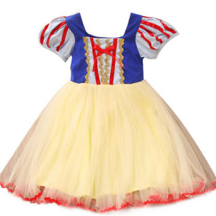 女童连衣裙夏季 新款 白雪公主裙 泡泡袖 蓬蓬纱裙表演服 儿童版