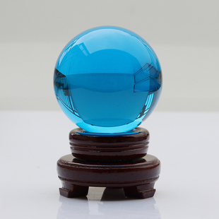蓝色人造水晶球电视柜橱窗装 饰玄关隔断家居客厅办公书桌玻璃摆件