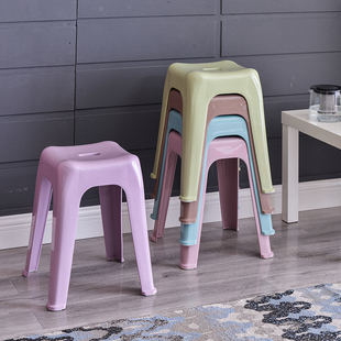 塑料凳子加厚家用客厅餐桌凳成人高板凳简约高凳浴室防滑凳可叠放
