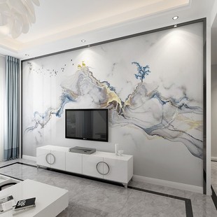 新中式 轻奢墙布客厅电视背景墙壁画影视墙纸茶室沙发墙无缝壁布