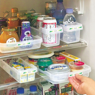 食品冷冻收纳筐冷藏抽屉式 啤酒整理框 日本进口厨房冰箱收纳盒套装