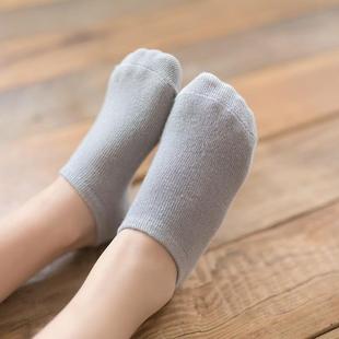 5双 儿童袜子纯色纯黑色短袜夏薄船袜男女童袜宝宝袜隐形袜袜