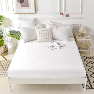 款 全棉素色纯本白色单品床笠纯棉斜纹环保印染纯色单色床垫套 四季