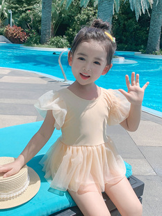 儿童宝宝泳装 可爱小女孩洋气公主连体泳衣 女童泡温泉泳衣2021新款
