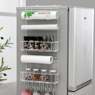 厨房收纳架置物架 创意冰箱挂架侧壁免打孔调味料架整理架 欧润哲