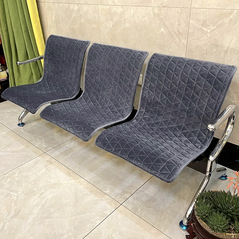 一体不锈钢连排椅套椅子坐垫银行医院候诊坐垫沙发垫冬季 毛绒椅垫