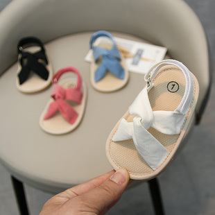 夏季 新款 1一岁小清新婴儿鞋 软胶底防滑透气学步鞋 子 女宝宝凉鞋