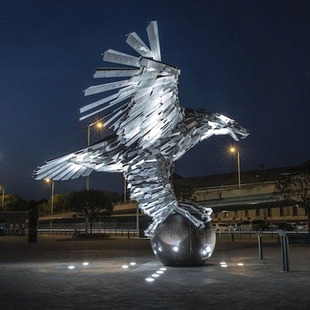 不锈钢雄鹰飞鸟创意美学艺术雕塑城市广场公校园房地产售楼处装 置