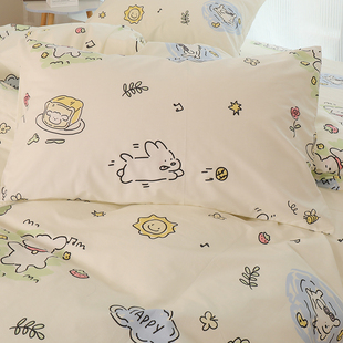 可爱卡通幼儿园婴儿宝宝枕套一对装 儿童枕头套纯棉单个 线条小狗