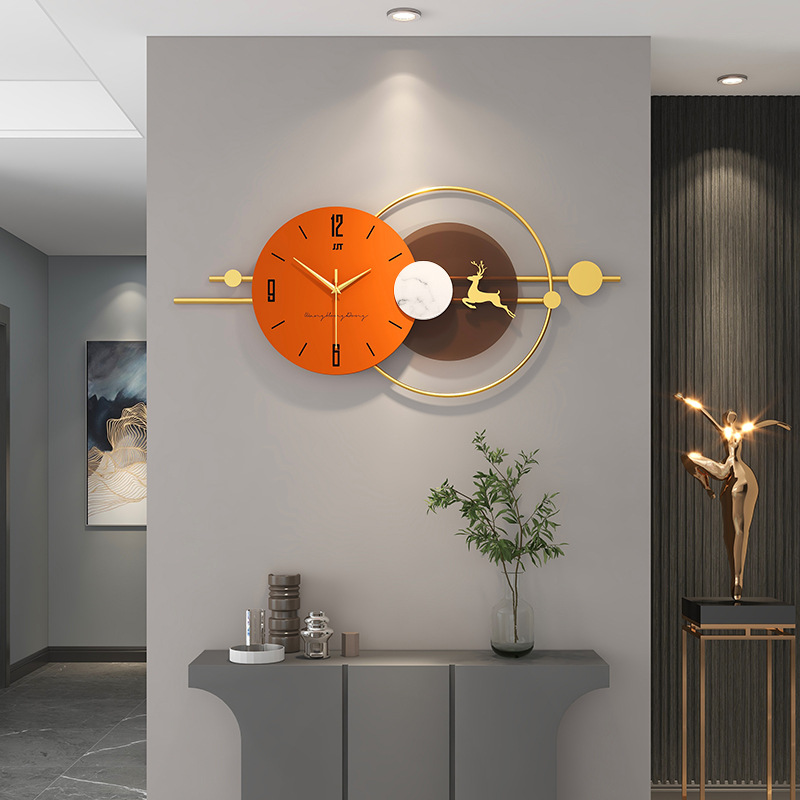 挂钟简约北欧家用装 饰钟表欧式 轻奢客厅挂表时尚 创意网红时钟挂钟