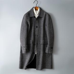 高级感毛呢大衣男士 中长款 冬季 加厚双面羊绒潮流羊毛呢子风衣外套