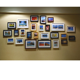 实木25框 相框照片 特价 沙发背景墙 创意组合 相片组合墙