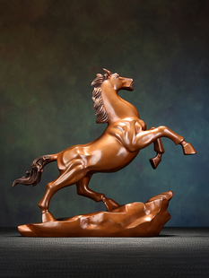 家居办公室装 饰品公司开业乔迁送礼品 纯铜马到成功摆件紫铜马中式