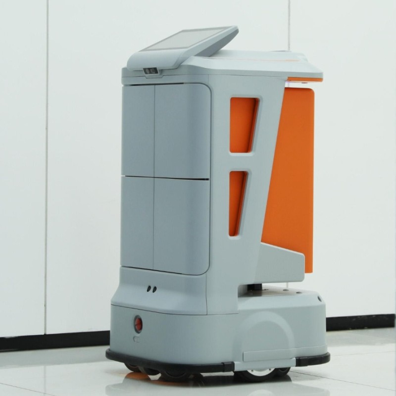 配送送物送快递送外卖送餐机器人智能乘电梯避让行人消毒机器人
