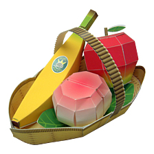 DIY手工纸模型水果蔬菜黄瓜南瓜胡萝卜苹果香蕉3D仿真拍摄纸道具
