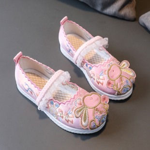 公主鞋 民族舞蹈演出鞋 儿童汉服鞋 老北京手工布鞋 鞋 古装 女童绣花鞋