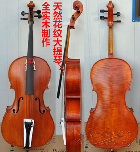 卡农进口云杉手工高档实木虎纹初学演奏级大提琴成人考级乐团提琴