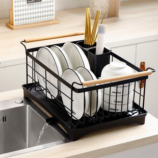 不锈钢厨房碗架沥水架晾放碗筷沥碗碟架柜台面多功能收纳盒置物架