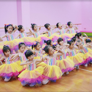 六一儿童新款 蓬蓬裙女童舞蹈服幼儿园演出服中小表演服公主裙