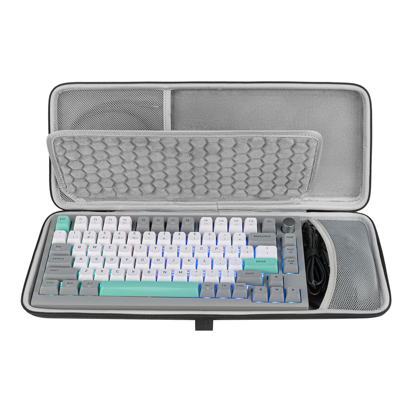 Geekria适用84键 75%旋钮机械键鼠一体包保护套整理袋键盘硬包