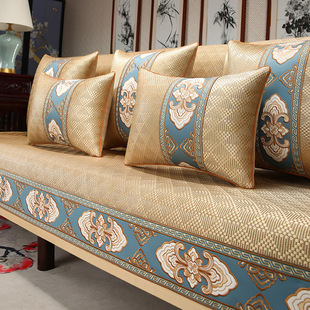 新中式 红木沙发坐垫套夏季 款 冰丝垫罗汉床座垫夏天凉席沙发巾定制
