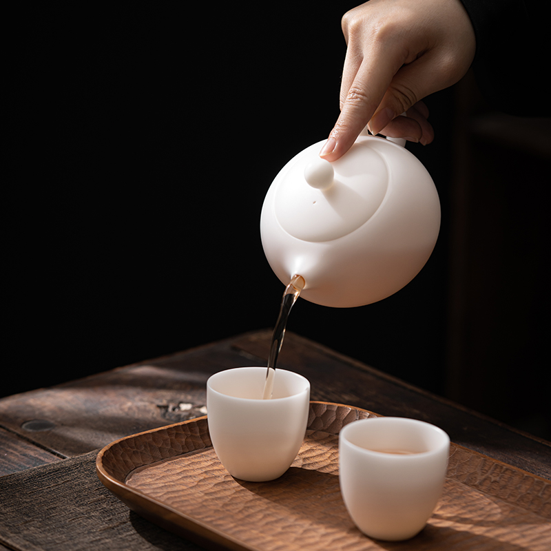 冰种西施壶羊脂玉瓷功夫泡茶专用壶单个家用轻奢陶瓷手工白瓷茶壶