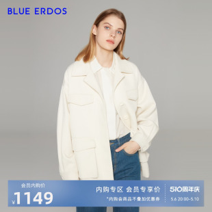 BLUE ERDOS女装 羊毛气质通勤时尚 纯色百搭短外套女上衣外套